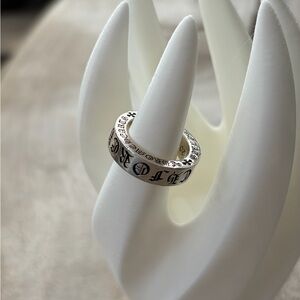 925 Sterling Silver Gothic Cross Ring Size 6 – Vintage Engraved Band Designer